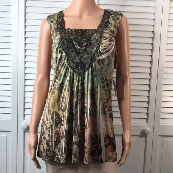 2/$25 UNITY WORLD WEAR Multicolor Sleeveless Top Size XL - Picture 1 of 11
